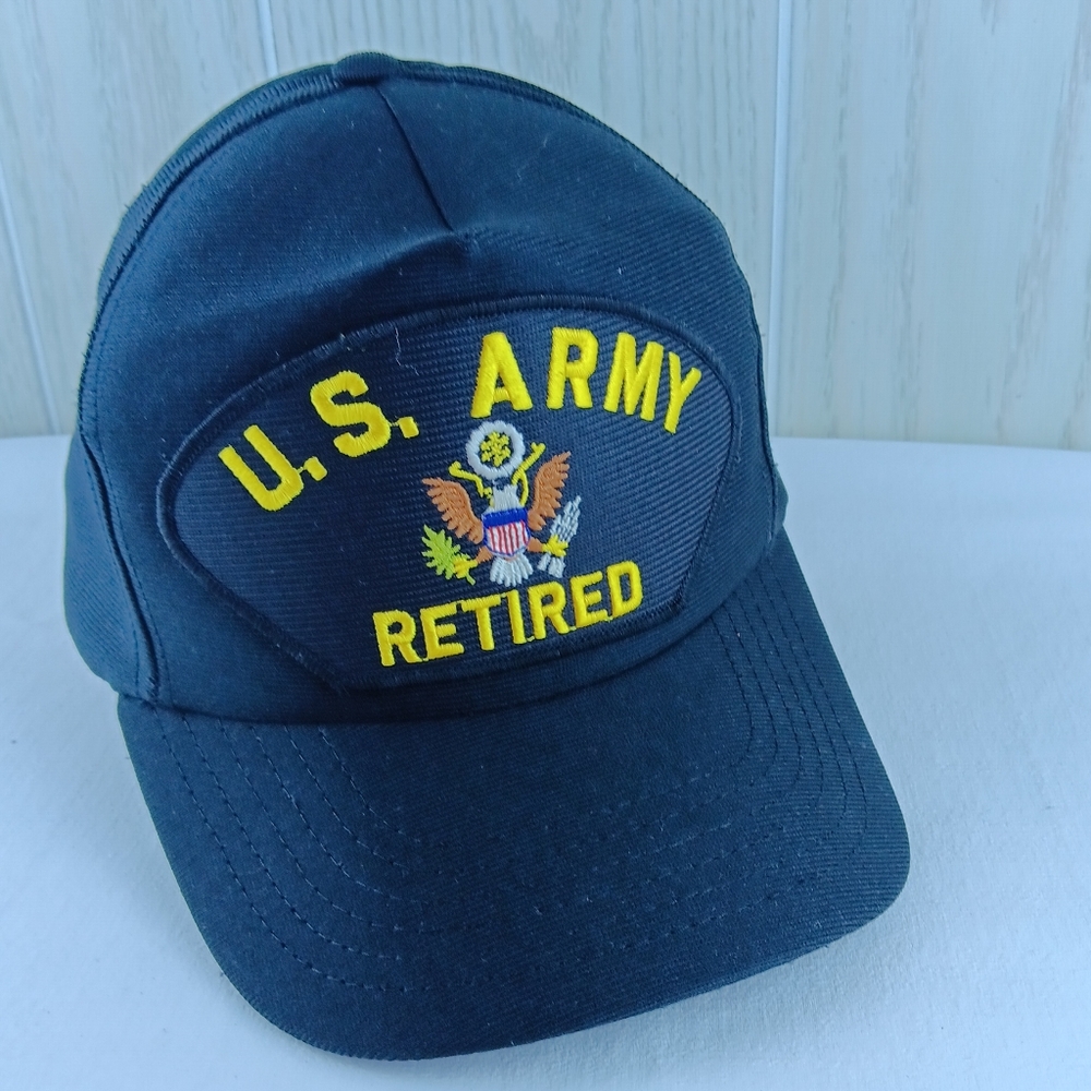 Made in America U.S. Army Retired black snapback trucker cap hat baseball  hat